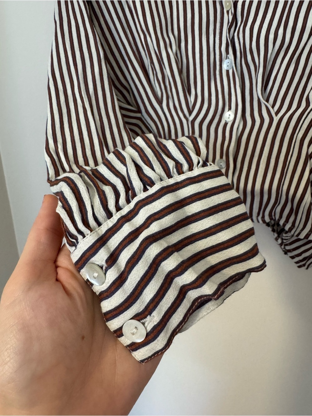 Amuse Society Kala Pinstriped Blouse M View 5